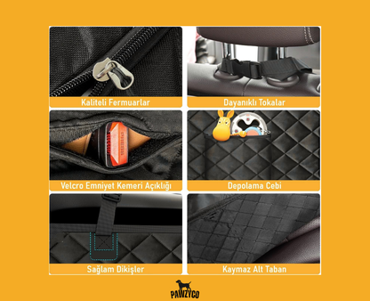 Premium Evcil Hayvan Arka Koltuk Koruyucu Kılıf | Su Geçirmez & Dayanıklı